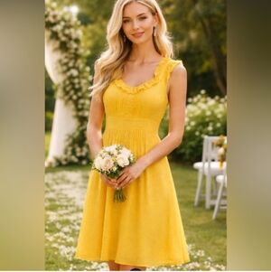 Anthropologie Moulinette Souers Behind the Clouds Dress in Yellow